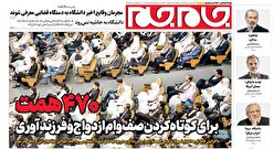 صفحات نخست روزنامه ها‌ی چهارشنبه‌۷ اسفندماه