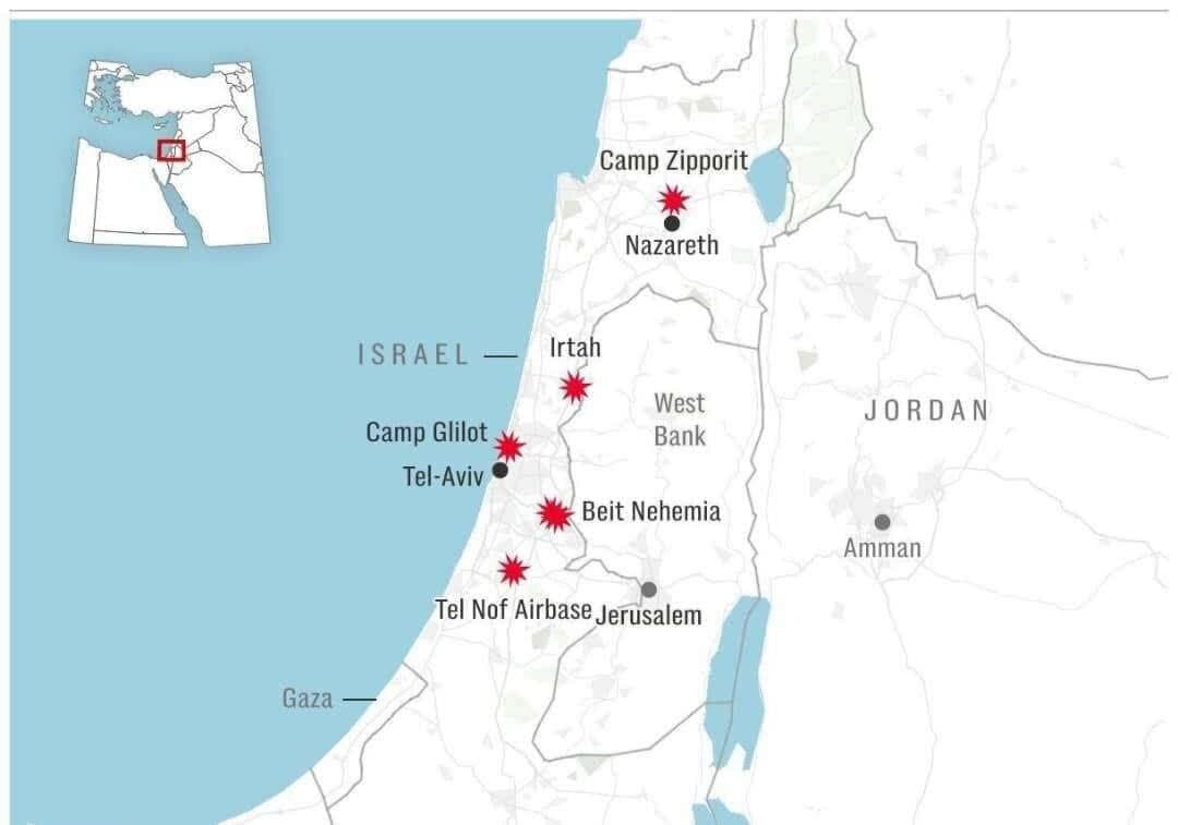 عکس | اصابت موشک های ایران به ۵ پایگاه نظامی اسرائیل عکس | اصابت موشک های ایران به ۵ پایگاه نظامی اسرائیل