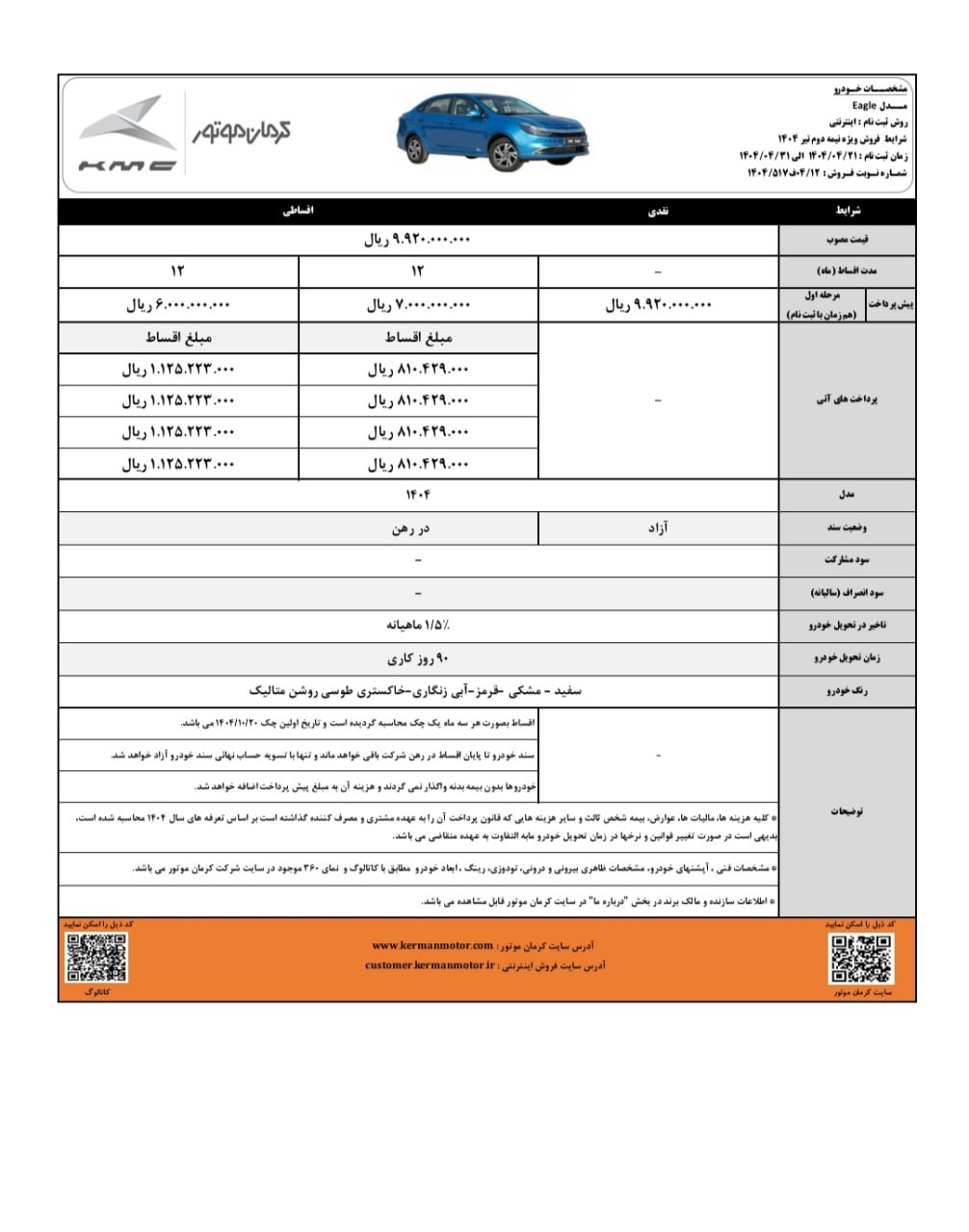 آغاز فروش نقد و اقساطی خودروهای T۹ و ایگل کرمان موتور آغاز فروش نقد و اقساطی خودروهای T۹ و ایگل کرمان موتور