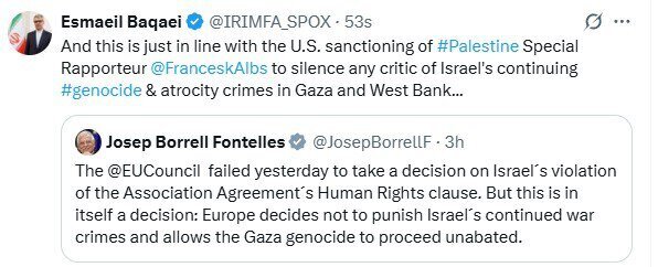 آمریکا، منتقدان نسل‌ کشی اسرائیل در غزه را با تحریم ساکت می‌کند