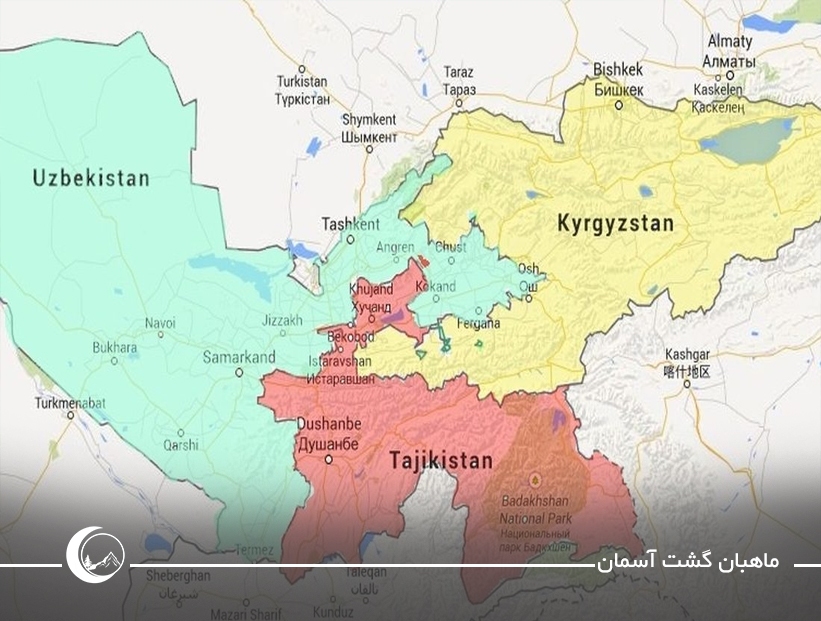تاجیکستان بر روی نقشه