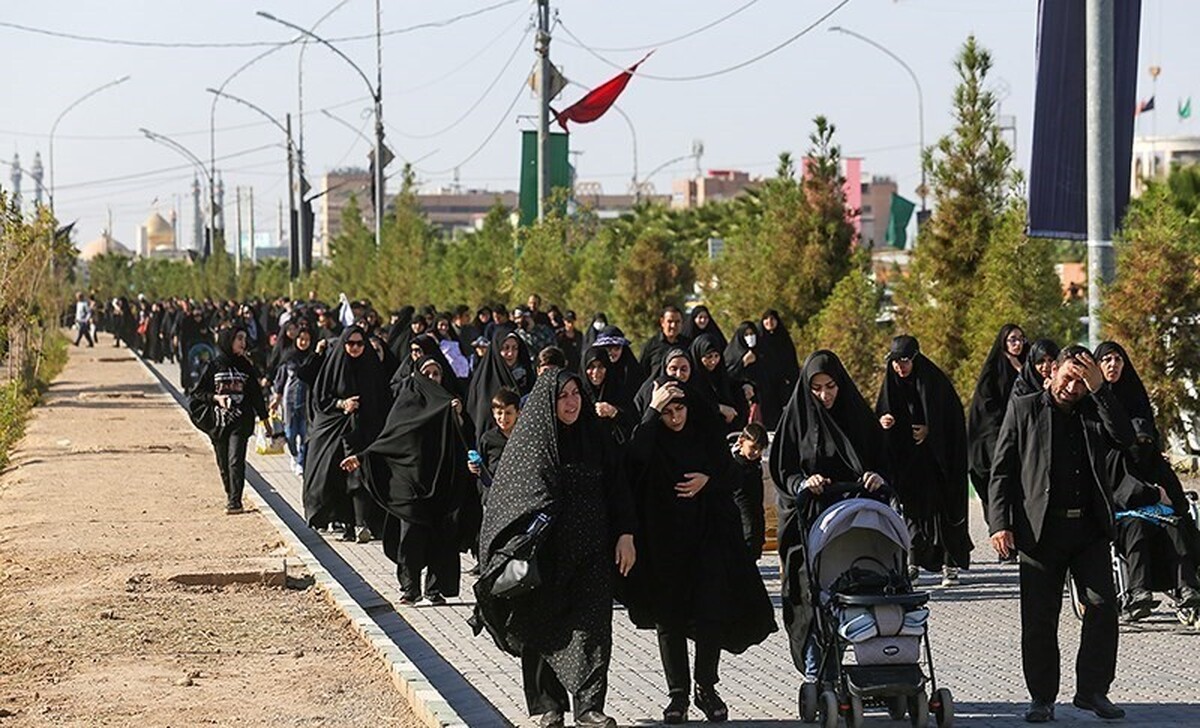 پیاده‌روی دلدادگان اربعین حسینی در باشت