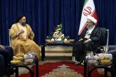 رایزنی سید عمار حکیم و آیت‌الله آملی لاریجانی درباره همکاری‌های دوجانبه و تحولات منطقه