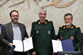 تبادل تفاهم نامه همکاری اداره کل راه و شهرسازی و سپاه پاسداران استان قزوین