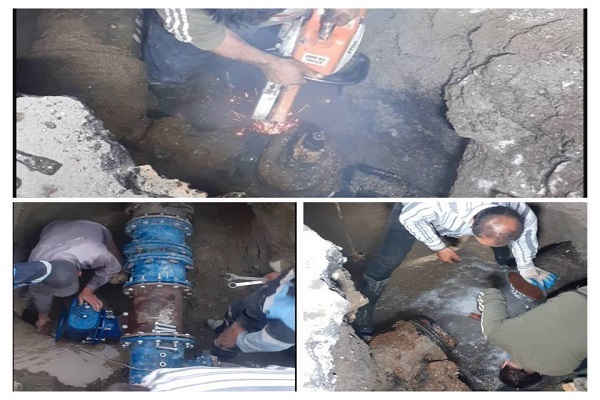 در آبفای منطقه ۳ تهران انجام شداجرای عملیات سه گیری خط لوله ۲۵۰ میلی متری بلوار دهکده المپیک