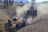 پاکسازی بزرگترین دپوی قاچاق سوخت در جنوب کرمان