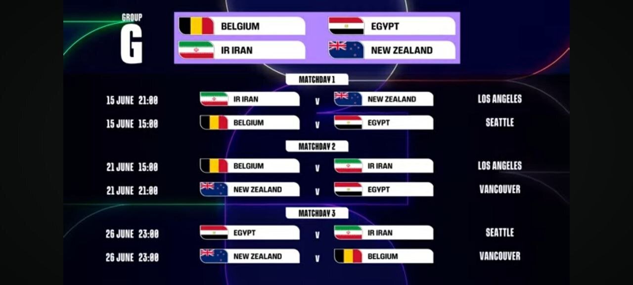 زمان و مکان بازیهای تیم ملی فوتبال ایران در جام جهانی مشخص شد زمان و مکان بازیهای تیم ملی فوتبال ایران در جام جهانی مشخص شد